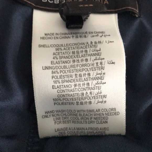 BCBGMAXAZRIA Navy Gold Halter Dress XXS - Picture 7 of 7